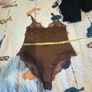 Chic Brown Lace Chemise